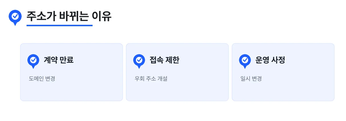 주소가 바뀌는 대표적인 이유